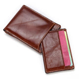 Vintage Leather Men RFID Wallet Anti-Magnetic Purse