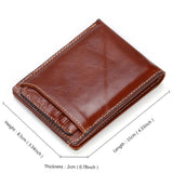 Vintage Leather Men RFID Wallet Anti-Magnetic Purse