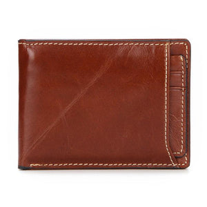 Vintage Leather Men RFID Wallet Anti-Magnetic Purse