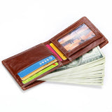 Vintage Leather Men RFID Wallet Anti-Magnetic Purse