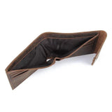 Crazy Horse Leather Men Hasp Wallets Retro Minimalist Purse Male Money Bag