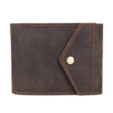 Crazy Horse Leather Men Hasp Wallets Retro Minimalist Purse Male Money Bag