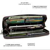 Crocodile Pattern Leather Clutch Wallet for Men Zipper Purse