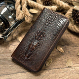 Crocodile Pattern Leather Clutch Wallet for Men Zipper Purse