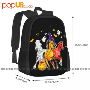Halloween Horse Horses In Halloween Backpack Large Capacity Travel Shoe Bag