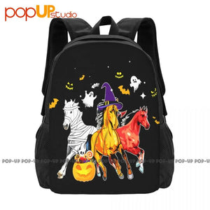 Halloween Horse Horses In Halloween Backpack Large Capacity Travel Shoe Bag