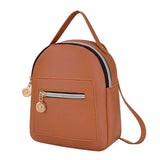 Small Leather Backpack Women Shoulders Letter Purse Messenger Bags