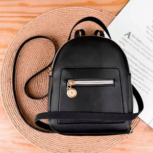 Small Leather Backpack Women Shoulders Letter Purse Messenger Bags