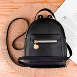 Small Leather Backpack Women Shoulders Letter Purse Messenger Bags
