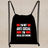 Cartoon Print Drawstring Backpack Girl Shopping Bag