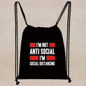 Cartoon Print Drawstring Backpack Girl Shopping Bag