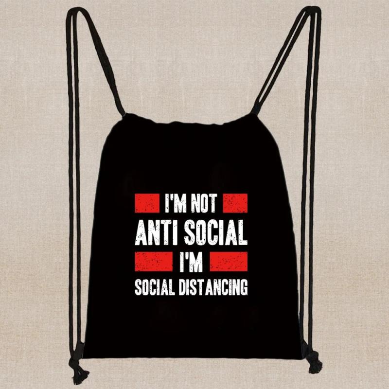 Cartoon Print Drawstring Backpack Girl Shopping Bag