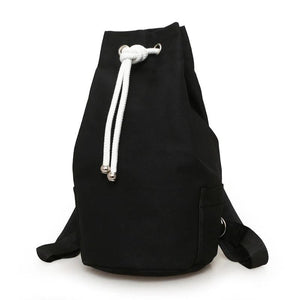 Canvas Drawstring Backpack Solid Cycling Shoulder Bag for Men Women