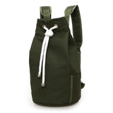 Canvas Backpack Large Capacity Drawstring Bucket Pack for Sports