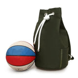 Canvas Backpack Large Capacity Drawstring Bucket Pack for Sports