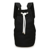 Canvas Backpack Large Capacity Drawstring Bucket Pack for Sports