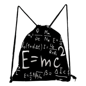 Student Chemistry Backpack E=mc2 Drawstring Pocket