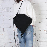 Canvas Drawstring Backpack Gym Bag Mushroom Pattern String Shoulders