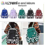 Casual Women Backpack Large Capacity School Backpacks Plaid Girl Rucksack
