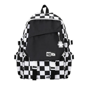 Casual Women Backpack Large Capacity School Backpacks Plaid Girl Rucksack