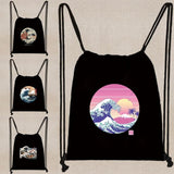 Drawstring Backpack Lightweight Washable Sturdy Daypack