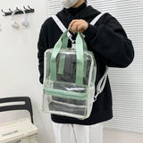 Waterproof Transparent PVC Women Backpack Female Schoolbag Candy College Teenage