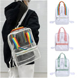 Waterproof Transparent PVC Women Backpack Female Schoolbag Candy College Teenage