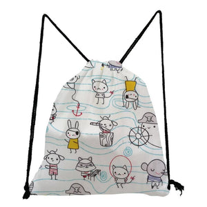 Animal Print Drawstring Bag for Teens