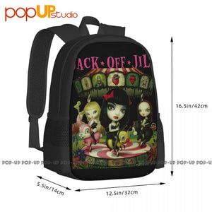 Jack Off Jill Backpack Large Capacity Vintage Art Print Sports Style