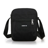 Men's Canvas Messenger Bag Zipper Closure Solid Casual Shoulder Bag