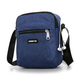 Men's Canvas Messenger Bag Zipper Closure Solid Casual Shoulder Bag
