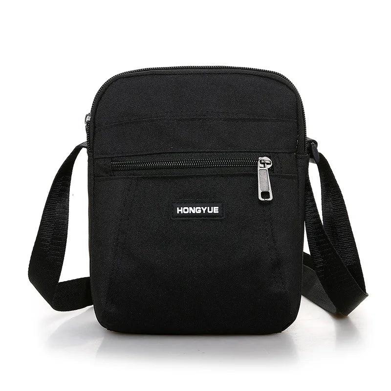 Men's Canvas Messenger Bag Zipper Closure Solid Casual Shoulder Bag