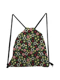Floral Print Women's Handbag Drawstring Backpack Shoe Pocket Travel Bag