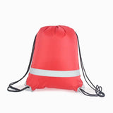 Light-reflective Stripe Drawstring Backpack for Cycling Travel