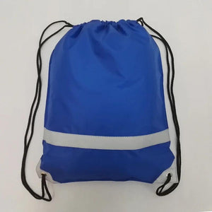 Light-reflective Stripe Drawstring Backpack for Cycling Travel