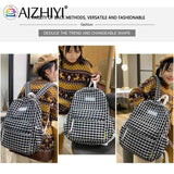 Plaid Backpack Student School Teen Laptop Bookbag