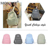 Plaid Backpack Student School Fresh Teenager Girl Laptop Bookbag