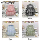 Plaid Backpack Student School Fresh Teenager Girl Laptop Bookbag