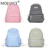 Plaid Backpack Student School Fresh Teenager Girl Laptop Bookbag