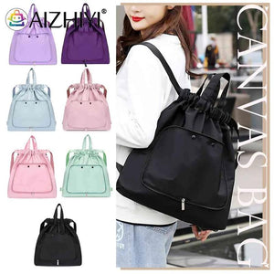 Nylon Shoulder Backpack Wet Dry Gym Yoga Bag Drawstring Lightweight