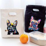 French Bulldog Print Lunch Bags Insulated Bento Box Tote