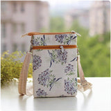 Floral Printing Small Shoulder Bag Women Cotton Messenger Phone