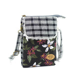 Floral Printing Small Shoulder Bag Women Cotton Messenger Phone