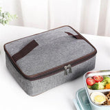 Square Thermal Lunch Bag Leak Proof Insulated Cooler Bento Box Portable