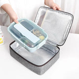 Square Thermal Lunch Bag Leak Proof Insulated Cooler Bento Box Portable