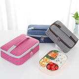 Square Thermal Lunch Bag Leak Proof Insulated Cooler Bento Box Portable