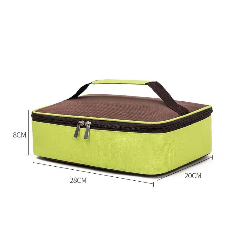 Square Thermal Lunch Bag Leak Proof Insulated Cooler Bento Box Portable