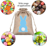 Easter Drawstring Bags, Bunny Print Burlap Bags for Baby Shower Wedding Party