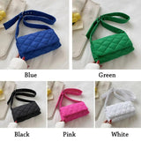 Quilted Tote Lightweight Winter Warm Down Cotton Padded Plaid Shoulder Bags Wome