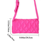 Quilted Tote Lightweight Winter Warm Down Cotton Padded Plaid Shoulder Bags Wome